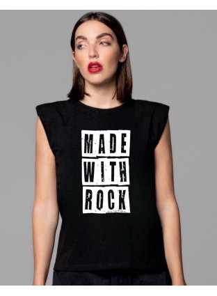 CAMI MADE WITH ROCK NEGRA